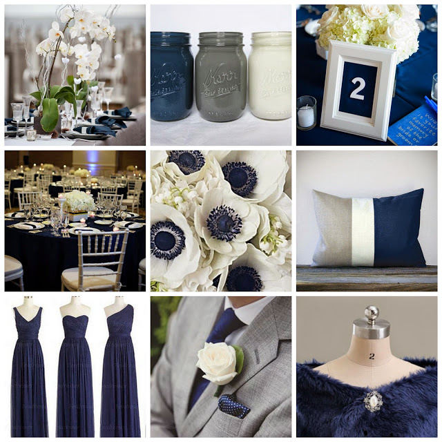 Navy-Blue-Wedding-Inspiration - Polka Dotted Blue Jay