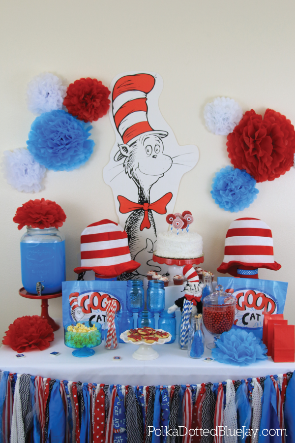 Dr. Seuss and The Cat in the Hat Party - Polka Dotted Blue Jay