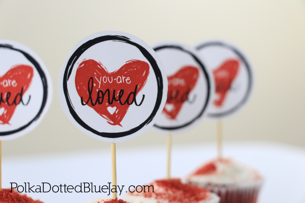 This "You Are Loved" hand lettered printable is perfect for Valentine's Day. It makes a great Valentine's Day cupcake topper!