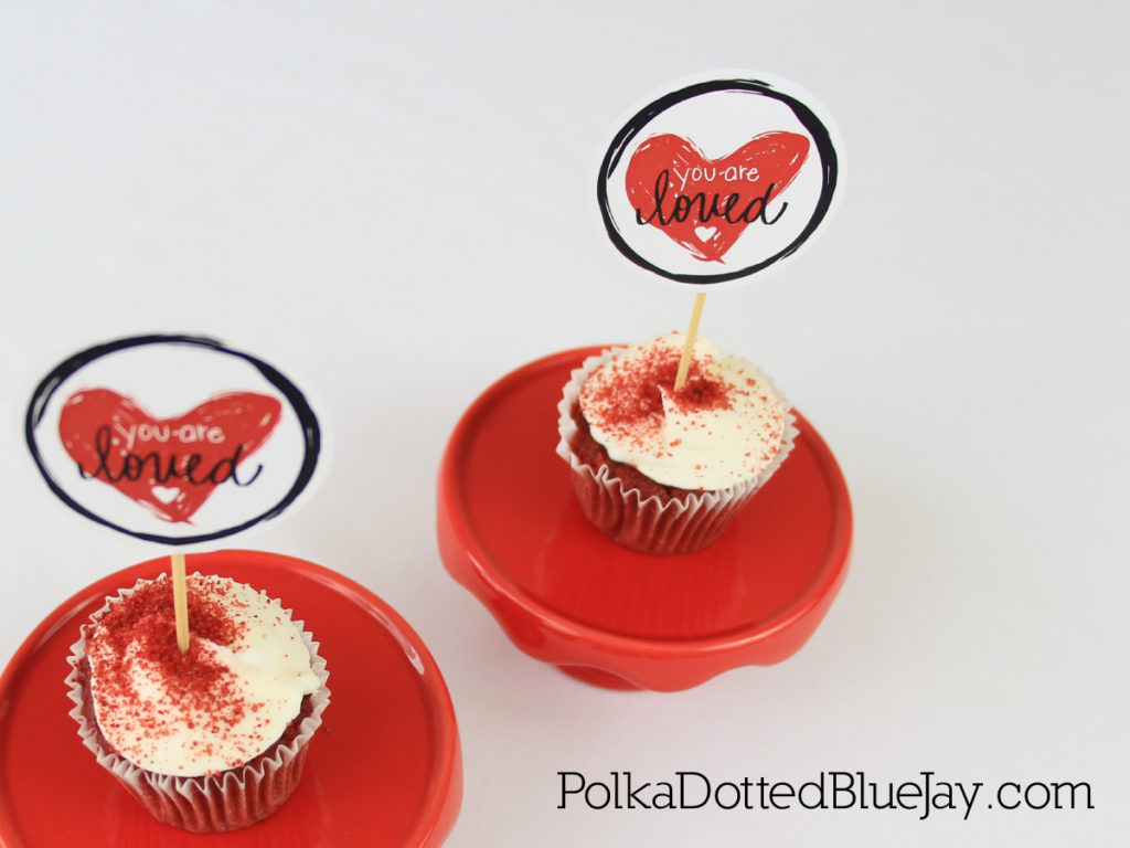 This "You Are Loved" hand lettered printable is perfect for Valentine's Day. It makes a great Valentine's Day cupcake topper!
