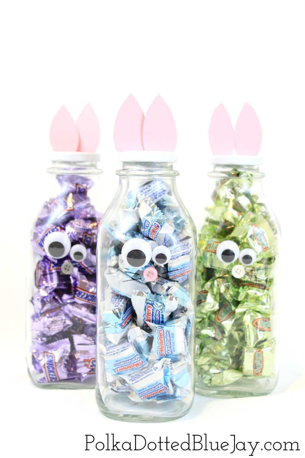 Need a quick and easy Easter craft or want to a creative way to display your Easter candy? Click here to see how to make DIY Bunny Bottles in less than 5 minutes! #ad #SpringMoments #CollectiveBias