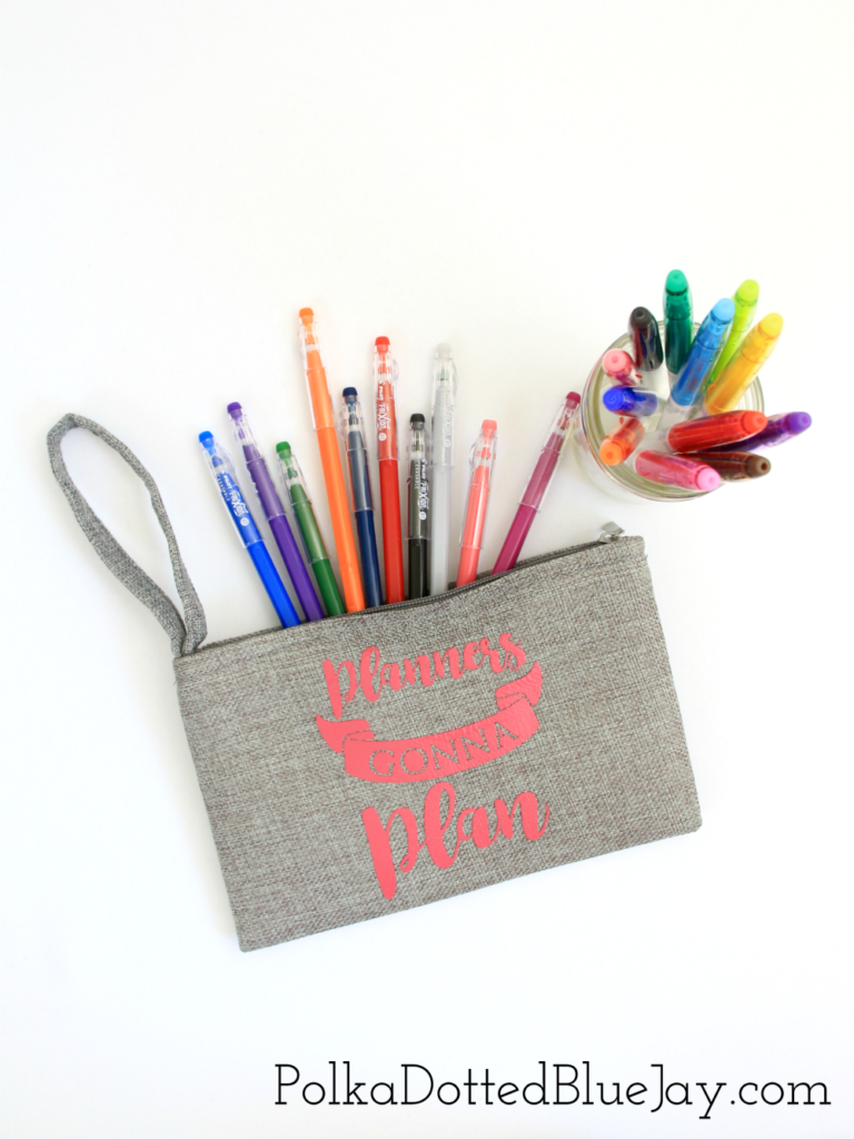 I love using FriXion erasable pens and markers to add some color to my to-do lists without having to worry about making a mistake. They erase and don't mess up my to-do list. Click here to see how to make a DIY pen pouch to help keep you organized. #ad #PilotYourLife