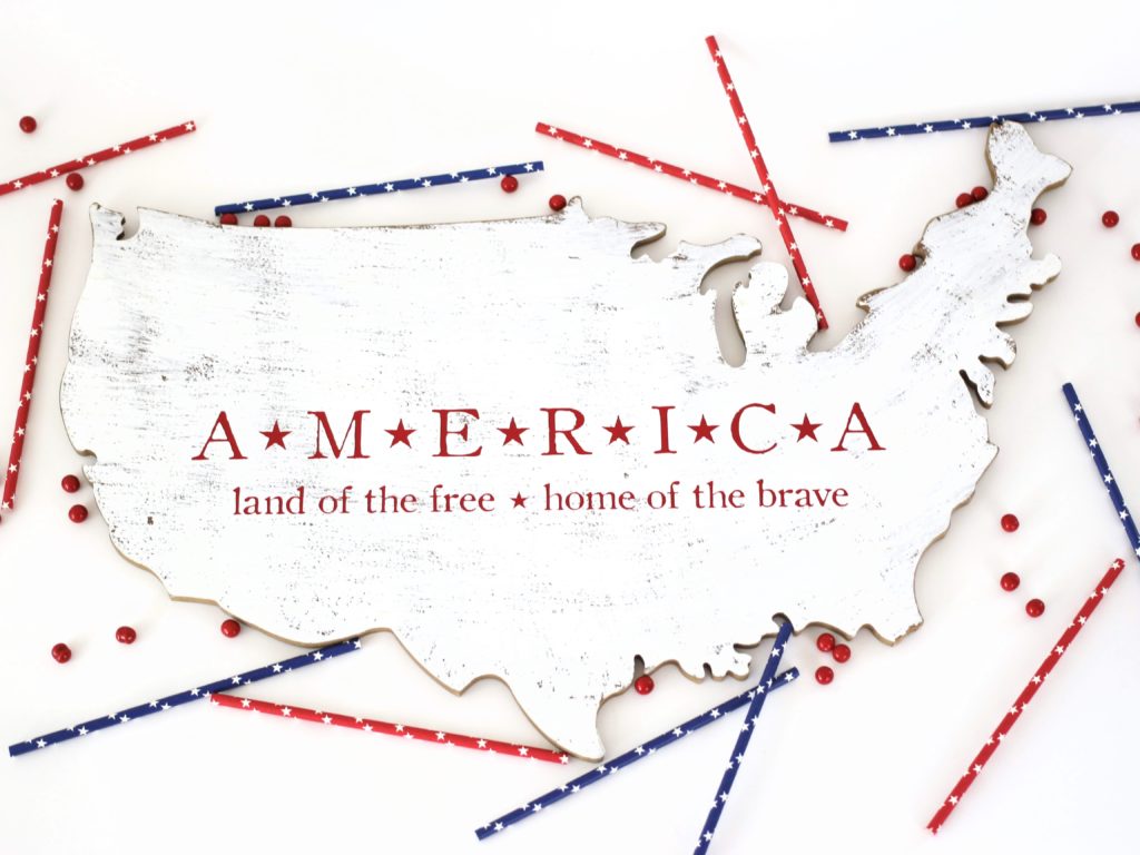 I love sharing my projects over on the Silhouette blog and made this awesome DIY America Sign to decorate my summer mantel; I always decorate with red, white, and blue from May to September. Click over to The First Cut to see the easy steps and make a DIY America Sign for yourself!