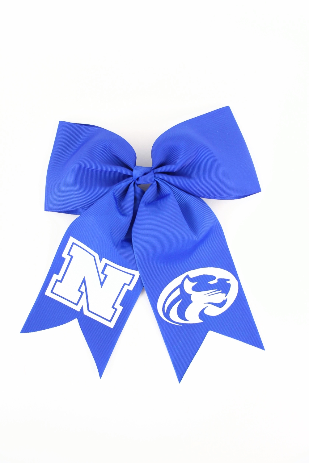 Showing your school spirit is easy with a DIY School Spirit Cheer Bow with your school's logo or mascot. Click here to see how to make your own custom cheer bow with Polka Dotted Blue Jay.