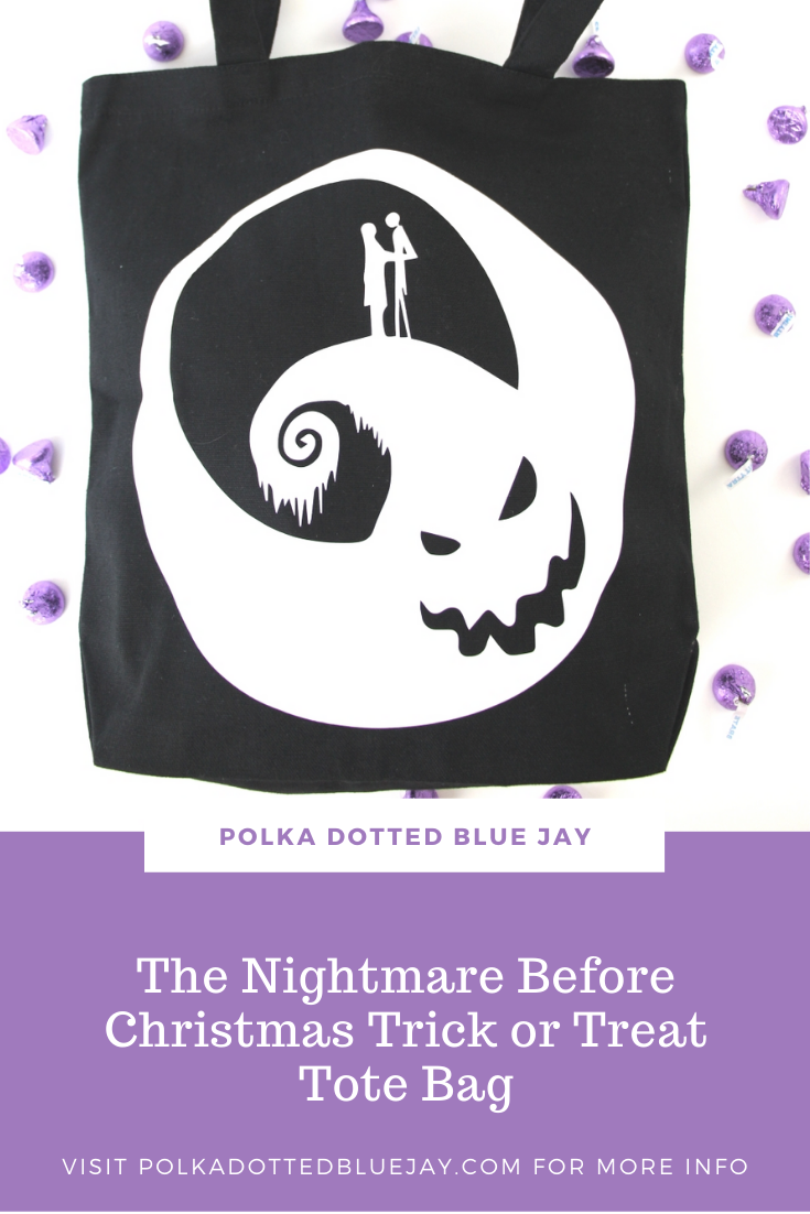 Make this easy DIY The Nightmare Before Christmas Trick or Treat Bag in under 10 minutes. Click here to see the easy craft from Polka Dotted Blue Jay.