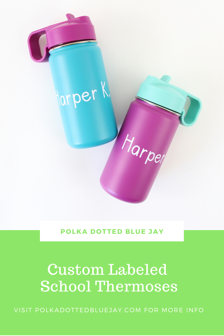 How to make custom labeled school thermoses for your kids with the Silhouette Cameo. Click here to read the whole tutorial.