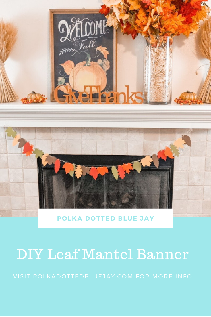 Make this DIY leaf mantel banner with colored cardstock and a Silhouette Cameo. Click here to see how to make one for yourself.