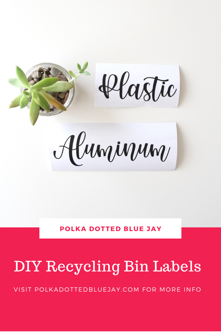 I love finding ways to be more productive at home and make our house a little more organized. I made some simple, but impactful, recycling labels for our paper, aluminum, and plastic, and I can’t believe it took me so long to do it! I also share how to make sure your letters don’t overlap and cut into each other with your Silhouette Cameo.