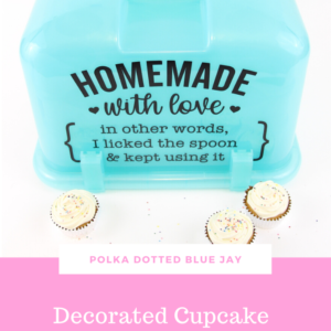 A DIY tutorial for a decorated cupcake carrier and what to do if you make a mistake with adhesive vinyl. Click here to see how I salvaged this project!