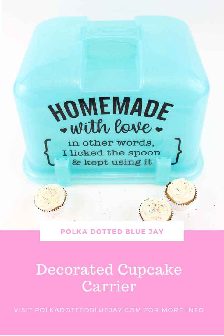 A DIY tutorial for a decorated cupcake carrier and what to do if you make a mistake with adhesive vinyl. Click here to see how I salvaged this project!