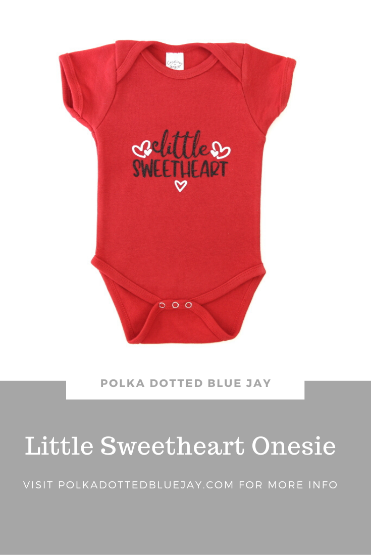 A step-y-step tutorial for how to make a Valentine's Day "Little Sweetheart" Onesie for a baby. Click here to see more.