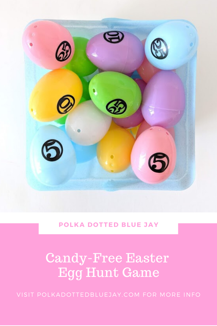 Candy Free Easter Egg Hunt Polka Dotted Blue Jay
