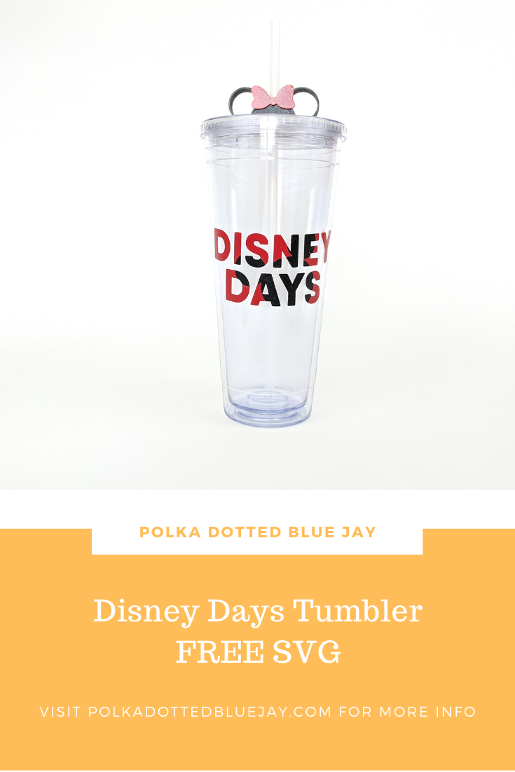 Grab this FREE "Disney Days" SVG to make a DIY Disney Days tumbler for your next trip to Disney - or for a fun movie night at home! Click here to get all the details and a tutorial.