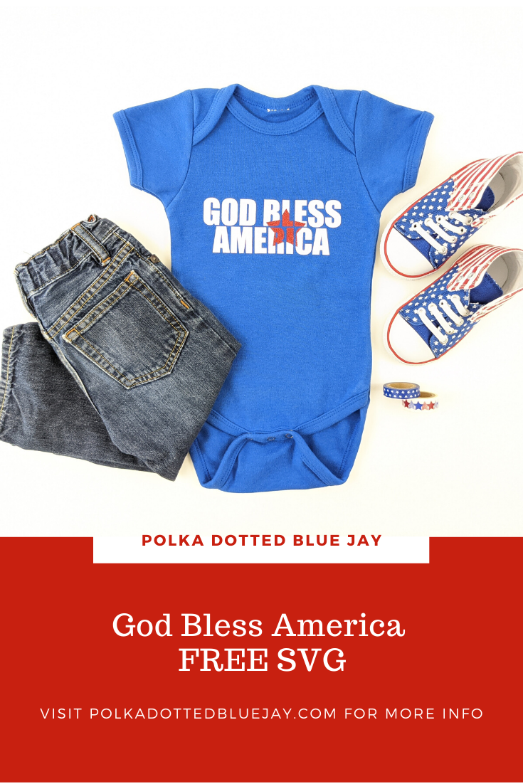 Download God Bless America Onesie And Free Svg Polka Dotted Blue Jay