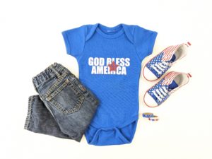 Use this FREE God Bless America SVG to make your patriotic crafts for summer. Click here to see this tutorial for how to make a God Bless America Onesie with a FREE cut file from Polka Dotted Blue Jay.