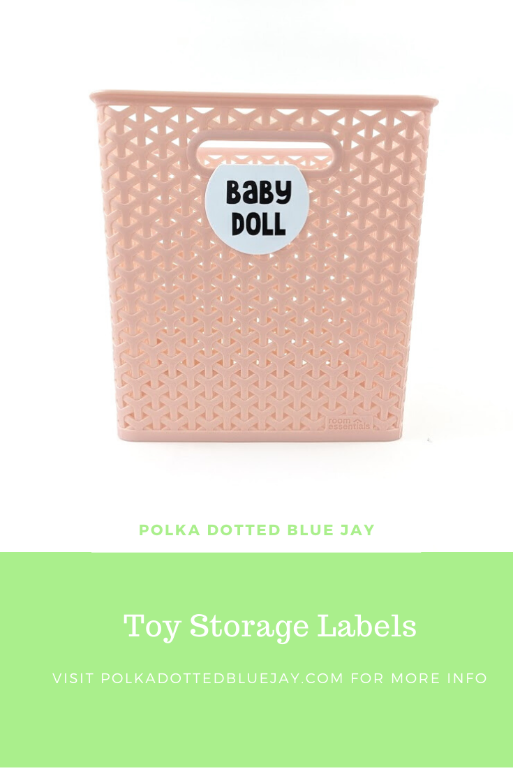 Make some custom Toy Storage Labels in under 10 minutes. Click here to see the full tutorial from Polka Dotted Blue Jay.