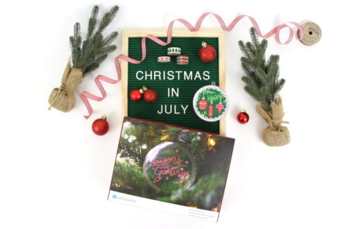 #ad It's Christmas in July! Grab a Holiday Ornament Kit from Silhouette America and make your own DIY Christmas Ornament. 10 FREE designs available when you purchase the kit. Click here to see a whole tutorial from Polka Dotted Blue Jay.