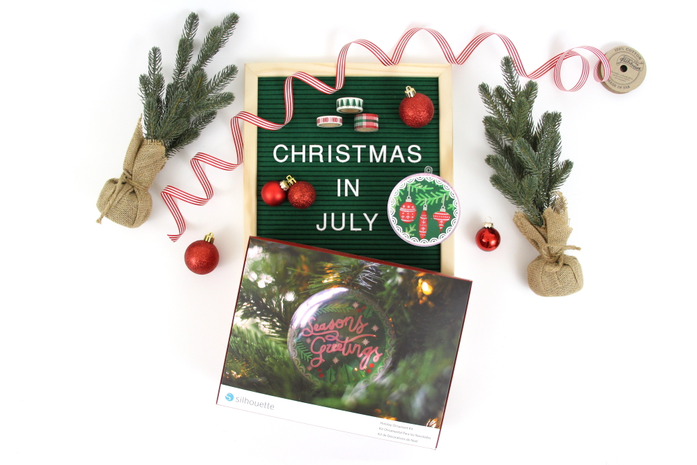 #ad It's Christmas in July! Grab a Holiday Ornament Kit from Silhouette America and make your own DIY Christmas Ornament. 10 FREE designs available when you purchase the kit. Click here to see a whole tutorial from Polka Dotted Blue Jay.