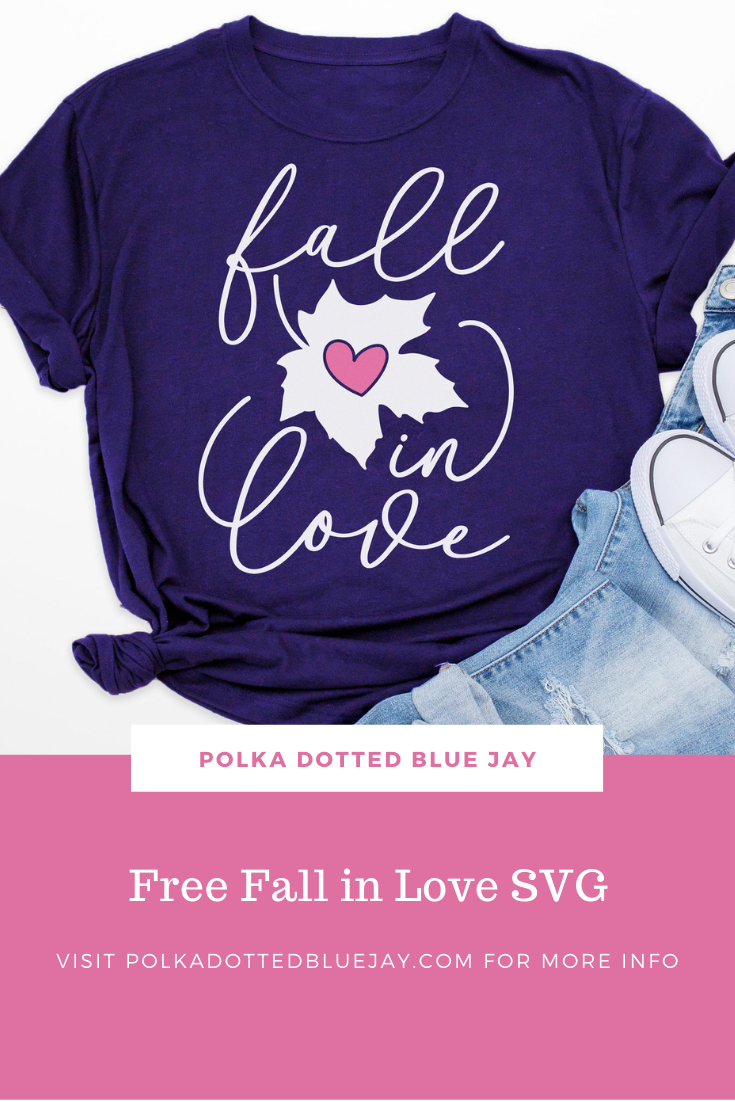 Fall In Love SVG - Polka Dotted Blue Jay