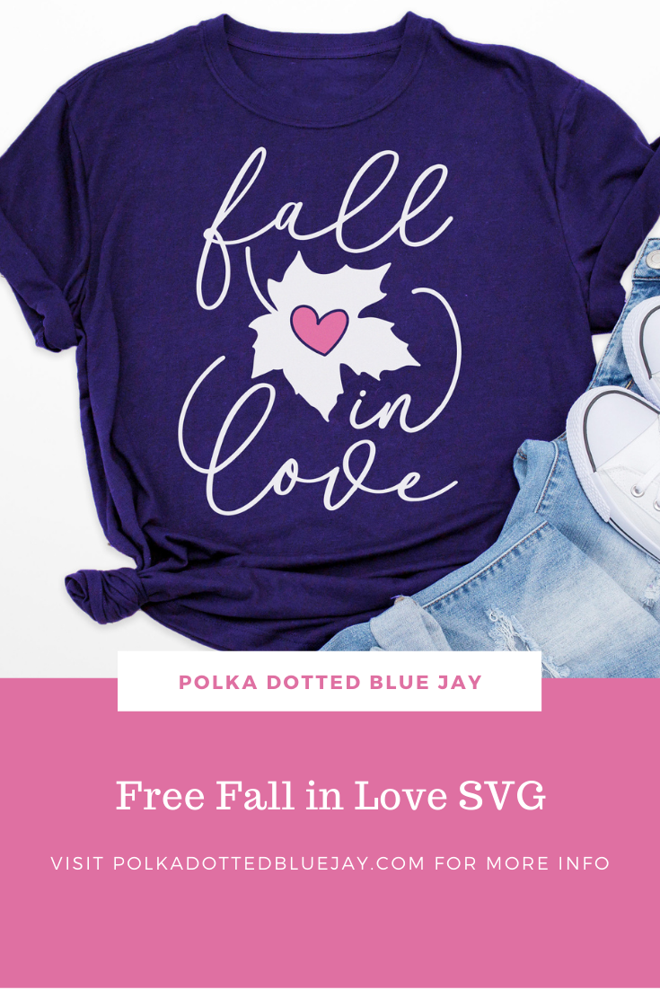 Free Fall in Love SVG cut file for Silhouette or Cricut crafting.