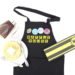 Make a DIY Waffle House Costume with yellow heat transfer vinyl and a blank apron. Click here to see the supply list and the whole tutorial.