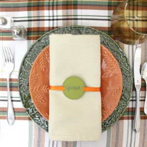 Make your own Grateful napkin rings for your Thanksgiving tablescape with a handlettered FREE grateful SVG. Click here to get the cut file and see the tutorial.