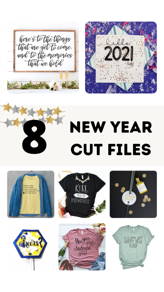 8 Free New Year cut files. Click here to see how you can get all 8 free cut files for your own projects.
