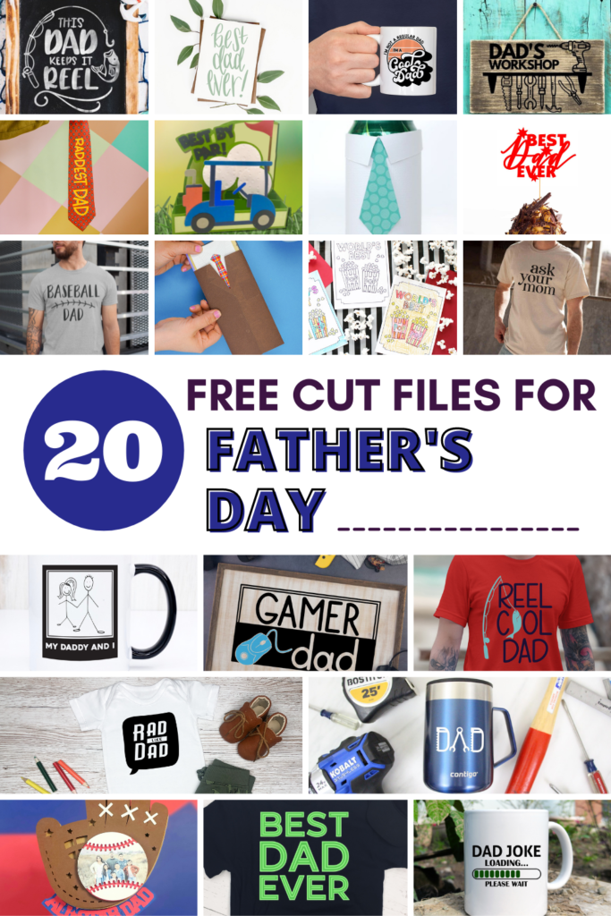 Get 20 free Father's Day Cut Files for your Father's Day craft projects.