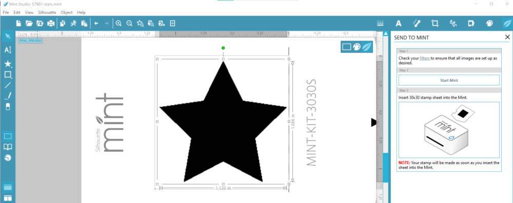 How to make a star stamp with the Silhouette Mint™ software.