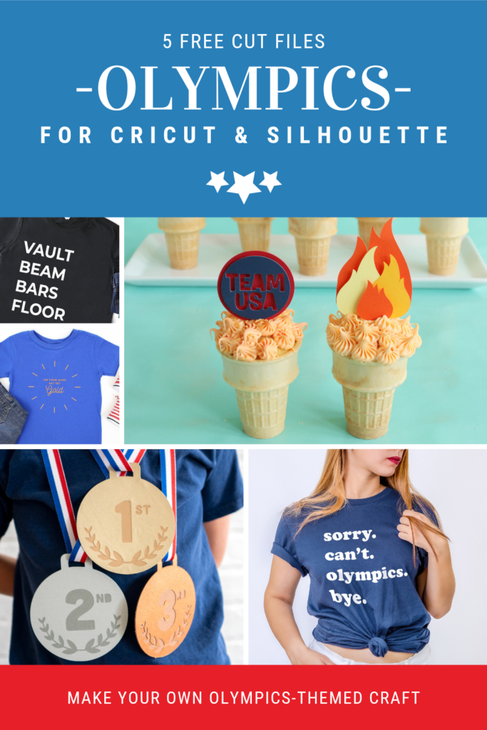 Free Olympics cut files. Click here to see how to get all 5 free SVGs for your Olympics craft projects.