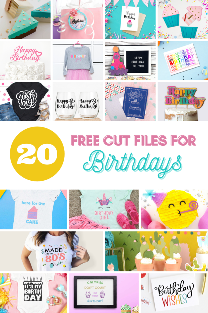 Click here to get access to 20 free birthday svgs.