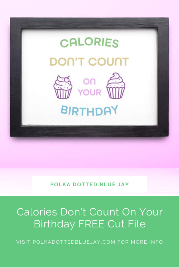 FREE Calories Don't Count on Your Birthday SVG + 20 free birthday cut files.