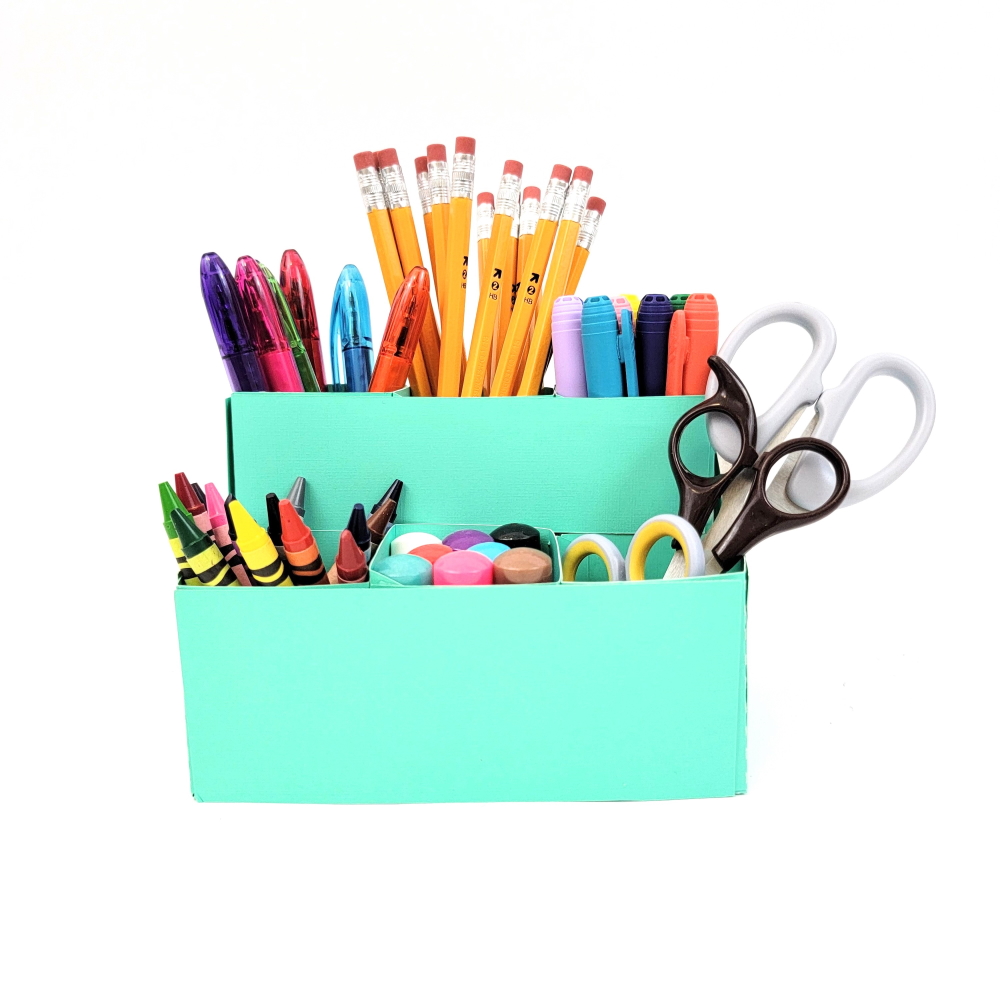 DIY Desk Organizer - Polka Dotted Blue Jay