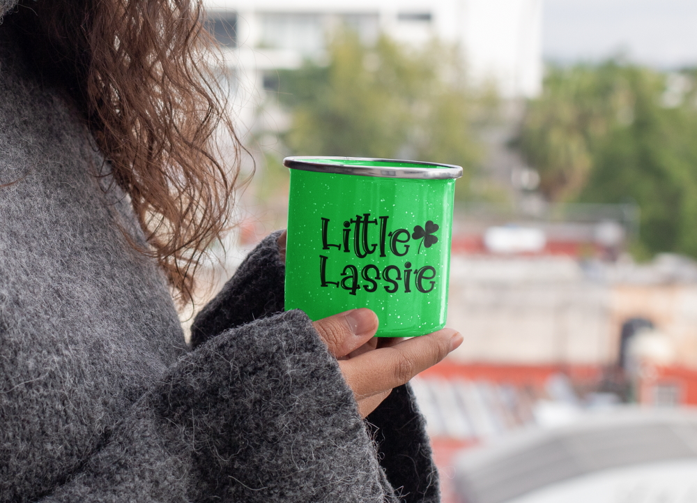 Free Little Lassie SVG on a coffee mug