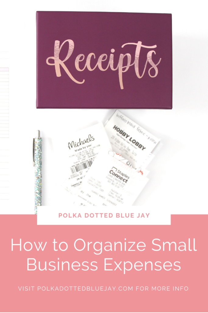 Need to know how to organize your small business expenses? Click here to see a tutorial for a receipt box and more bookkeeping tips!