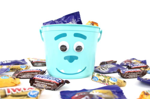 Make this James P. Sullivan Sulley Halloween Bucket to scare because you care.