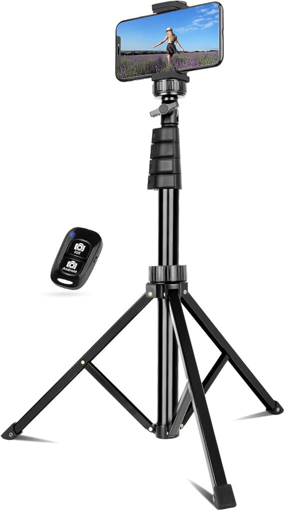 Phone tripod for content creation.